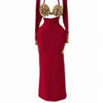Crimson Goddess Coin-Embellished Two-Piece Set DS0001