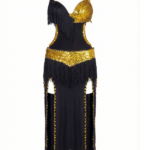 Glamorous Black & Gold Sequin Fringe Cut-Out Dance Dress