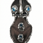 Enchanting Black Mesh & Silver Coin "Evil Eye" Cut-Out Dance Outfit