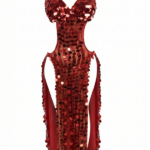 Dramatic Red Sequin Extreme Cut-Out Performance Dress