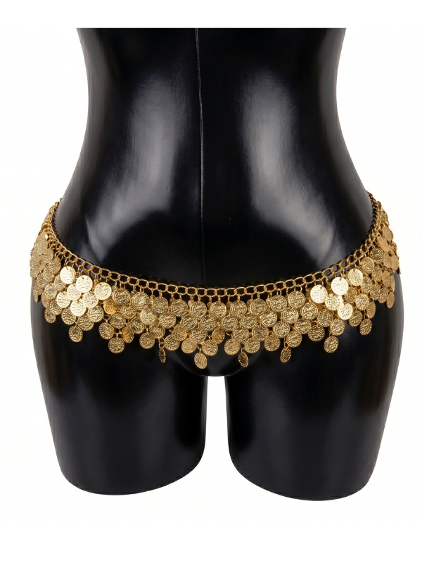 46 Classic Layered Gold Coin Belly Dance Hip Belt - Image 1
