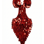 Showstopping Red Sequin Cut-Out Dance Bodysuit DS0008