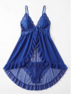 Romantic Open Front Ruffled Lace Babydoll Set - One Size (50-80 kg) - Image 5