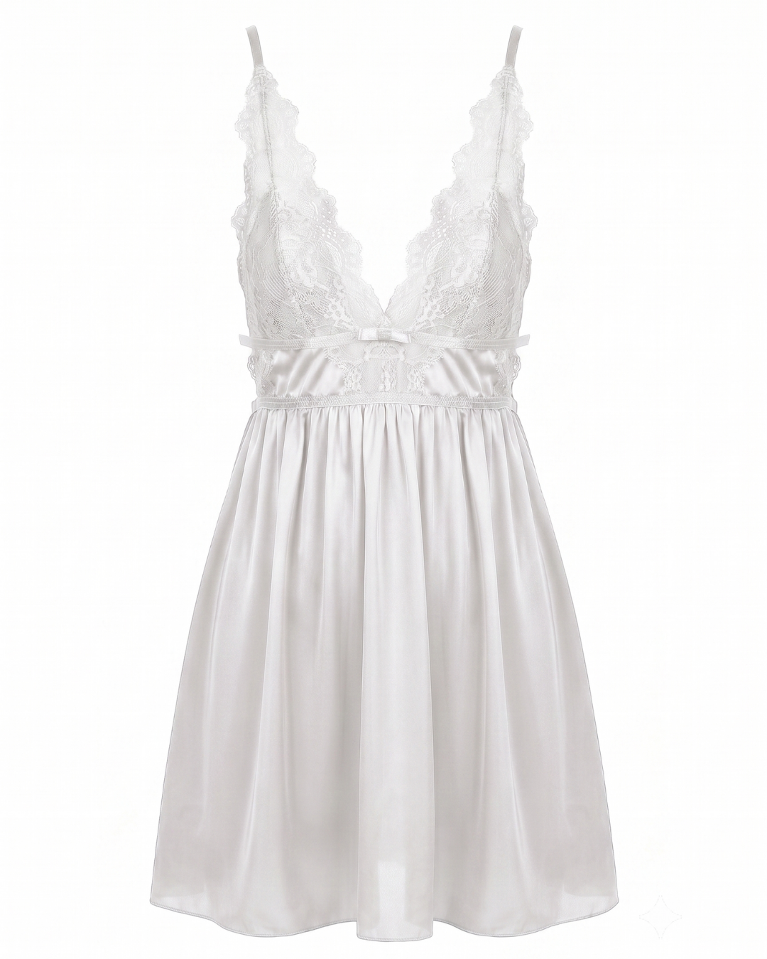 3 Elegant V-Neck Satin & Lace Slip Nightgown - One Size (50-80 kg) - Image 1