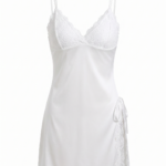 Elegant Satin & Lace Chemise Nightgown - One Size (50-80 kg)