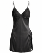 Elegant Satin & Lace Chemise Nightgown - One Size (50-80 kg) - Image 4
