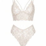 Charming Floral Lace 2-Piece Lingerie Set - One Size (50-80kg)