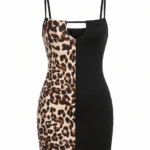 Fierce Two-Tone Leopard Print Bodycon Dress - One Size (50-80 kg)