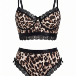 Fierce Leopard Print & Lace Two-Piece Lingerie Set