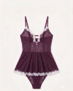 Sweet & Flirty Lace-Trimmed Mesh Skirted Bodysuit - One Size (50-80 kg) - Image 5
