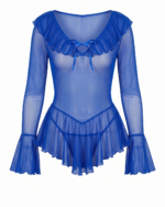 Romantic Sheer Mesh Ruffled Long-Sleeve Teddy - Image 3