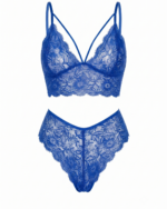 Charming Floral Lace 2-Piece Lingerie Set - One Size (50-80kg) - Image 2