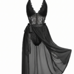 Elegant Floral Lace Halter Bodysuit & Flowy Chiffon Skirt Set