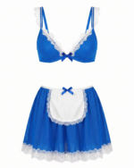 Playful French Maid Two-Piece Lingerie Set – Lace-Trimmed Bralette & Mini Skirt with Apron - Image 2