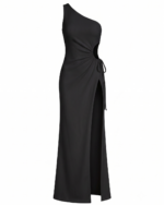 Elegance One-Shoulder Cutout Side-Slit Maxi Dress