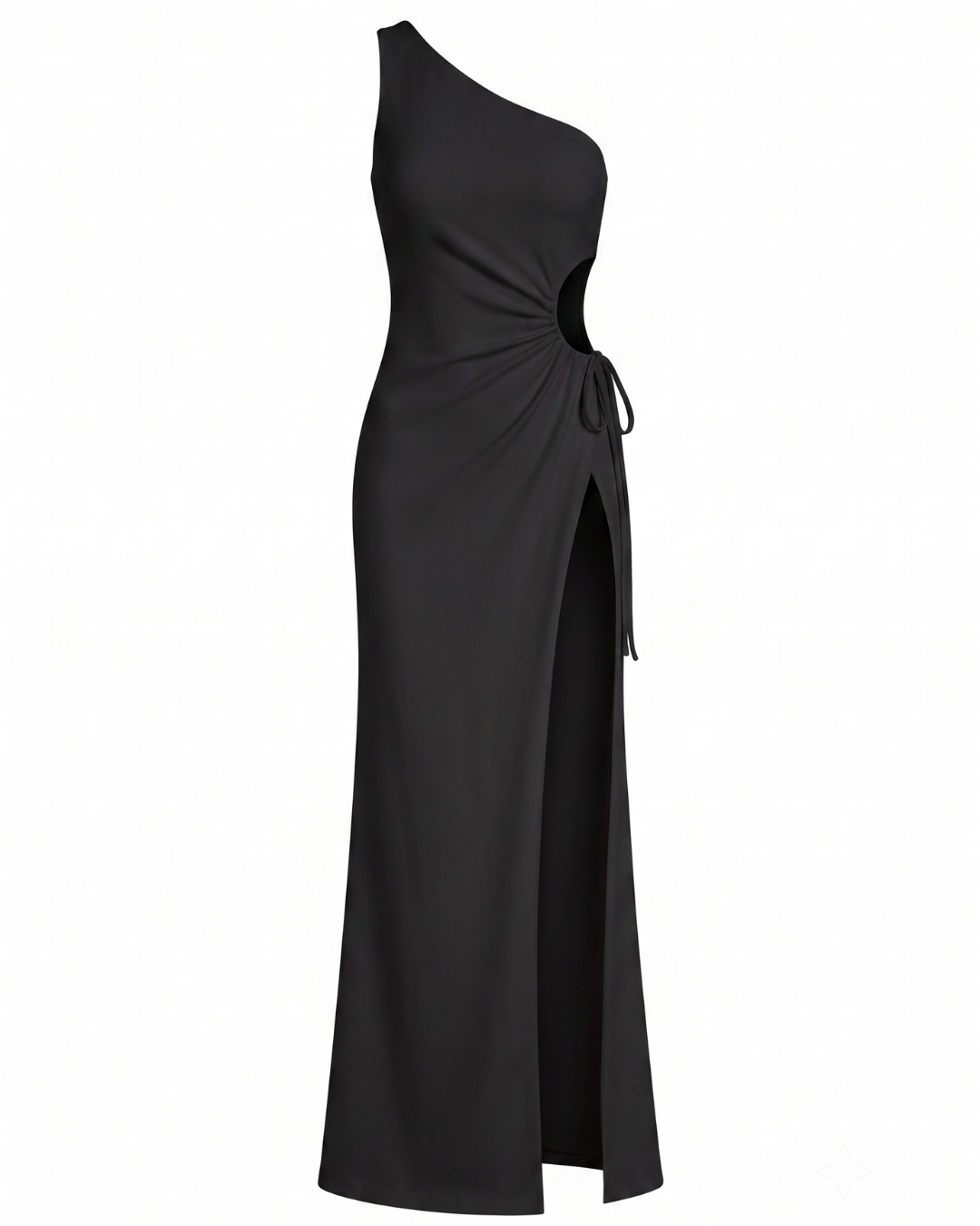 83 Elegance One-Shoulder Cutout Side-Slit Maxi Dress - Image 1