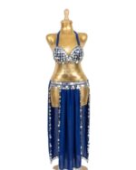 Royal Blue & Silver Coin Belly Dance Two-Piece Set