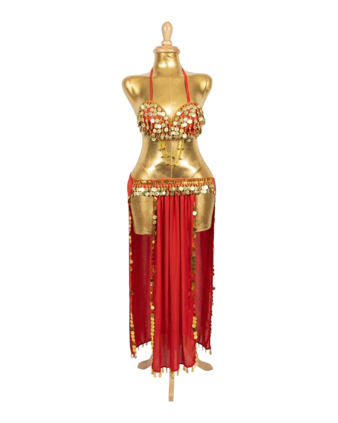 WhatsApp Image 2026-09-01 at 3.56.10 PM Vibrant Red & Gold Coin Belly Dance Two-Piece Costume Set - Image 1