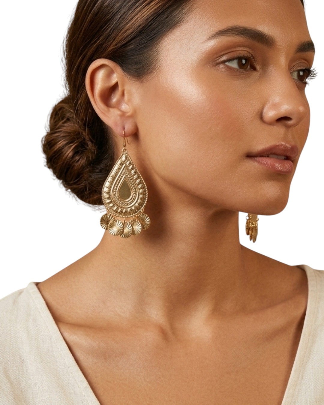 WhatsApp Image 2026-09-05 at 4.22.18 PM Gold Teardrop Dangle Earrings - Image 1