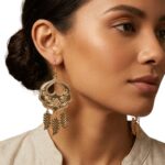 Gold Vintage Leaf Drop Earrings
