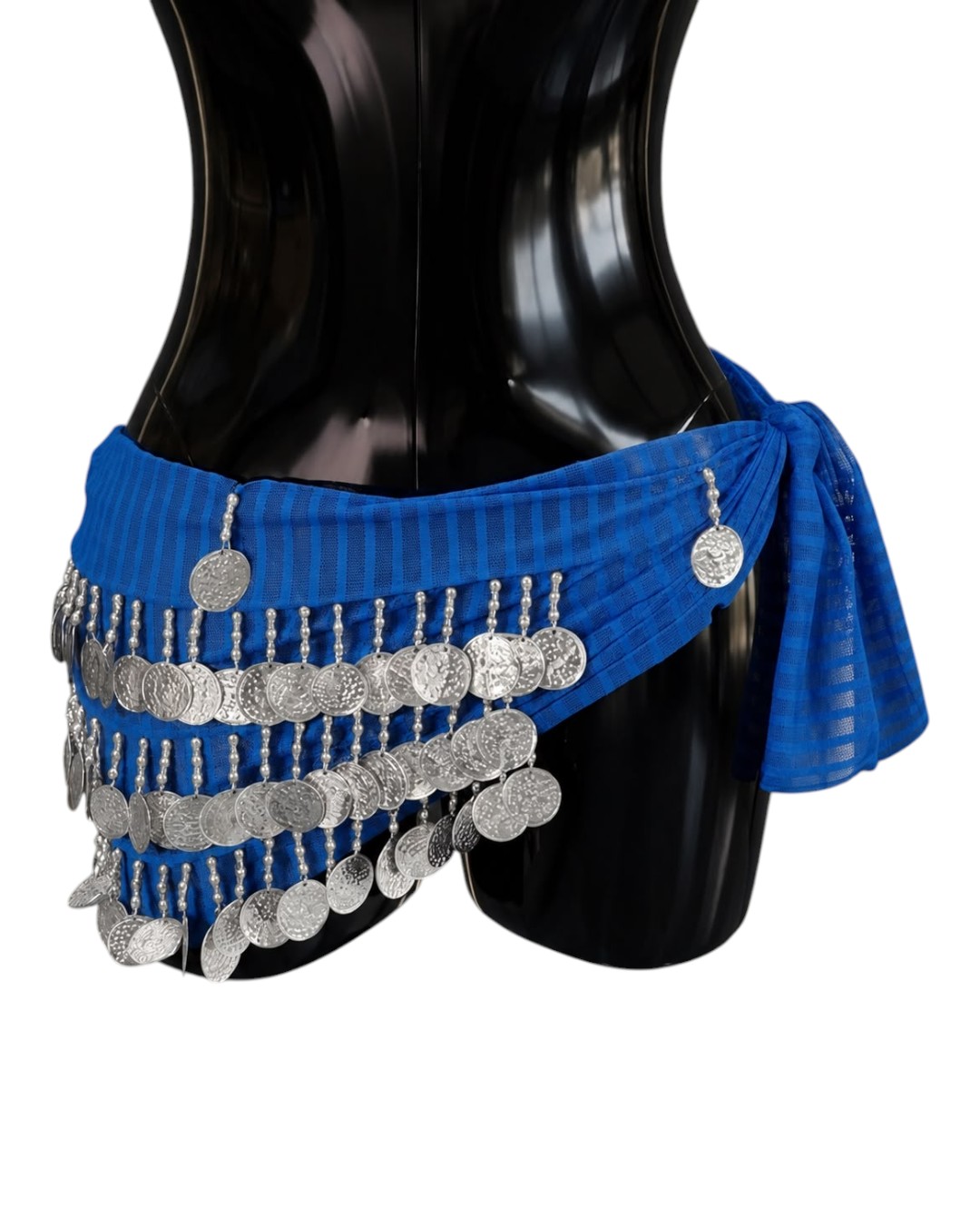 WhatsApp Image 2026-09-05 at 8.21.01 PM Blue Belly Dance Hip Belt with Silver Coins - Image 1